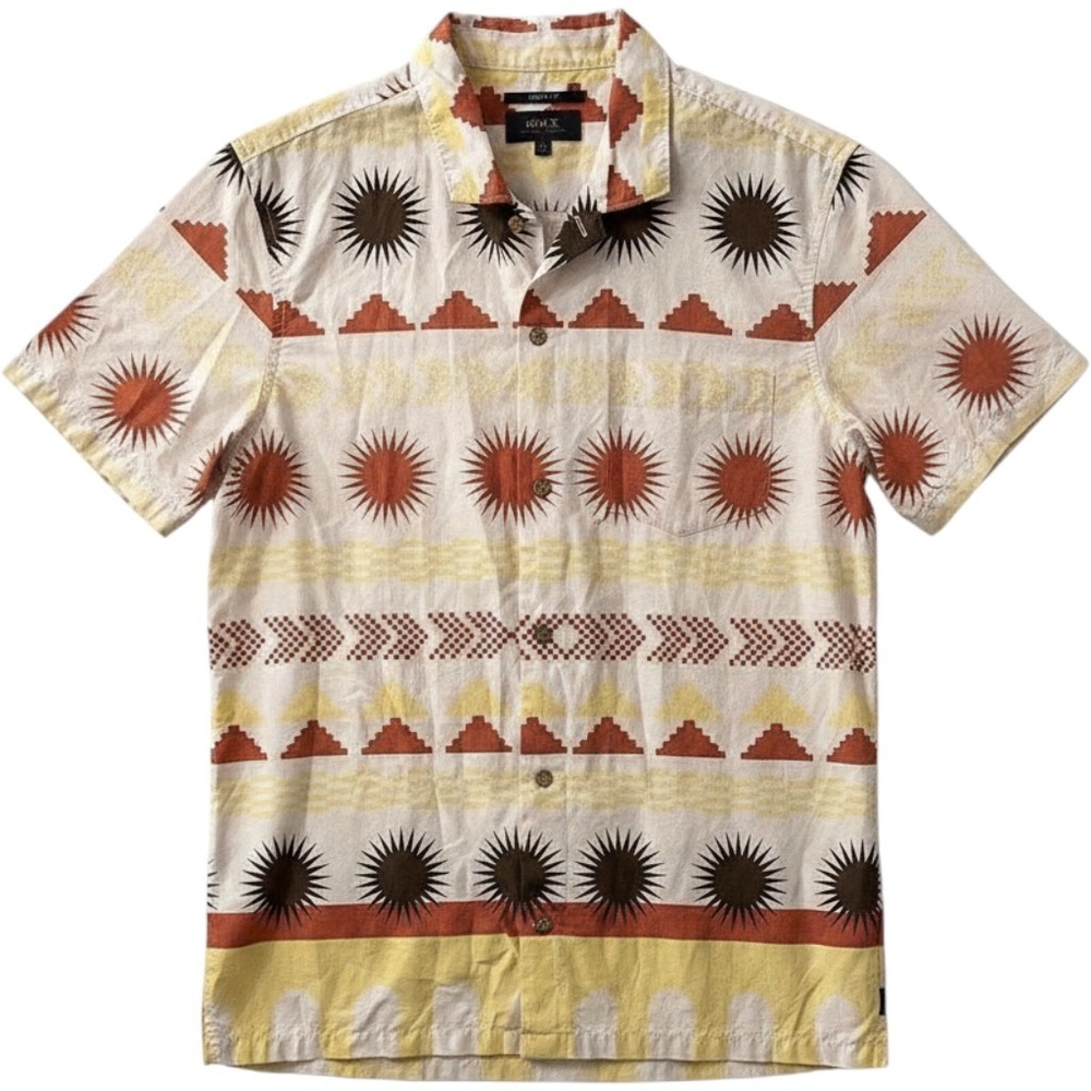 Roark Sunburst Southwest Pattern Shirt in Red, Yellow, and‎ Brown
